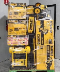 pallets of DeWalt power tools in large quantities