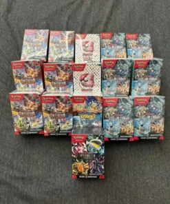 Clearance pallet of Pokémon trading cards, original packaging