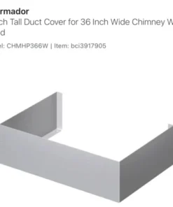 Thermador 6-inch high duct cover for 36-inch wide chimney wall hoods – CHMHP366W